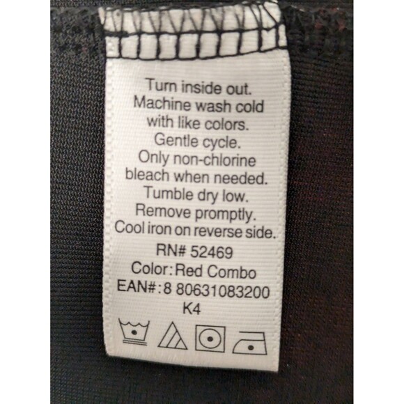 White Stag Black/Red Crushed Velvet Christmas Floral Print Long Sleeve Top sz L - Picture 11 of 11